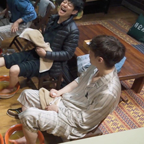 Japanese gp pajamas yearn for life Zhang Yixing with the same paragraph men and women summer short-sleeved trousers striped ice silk advanced