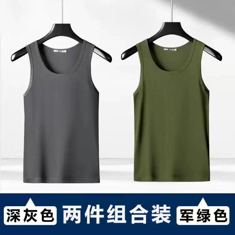 Летняя тонкая шелковая футболка с круглым воротом без рукавов, slim fit