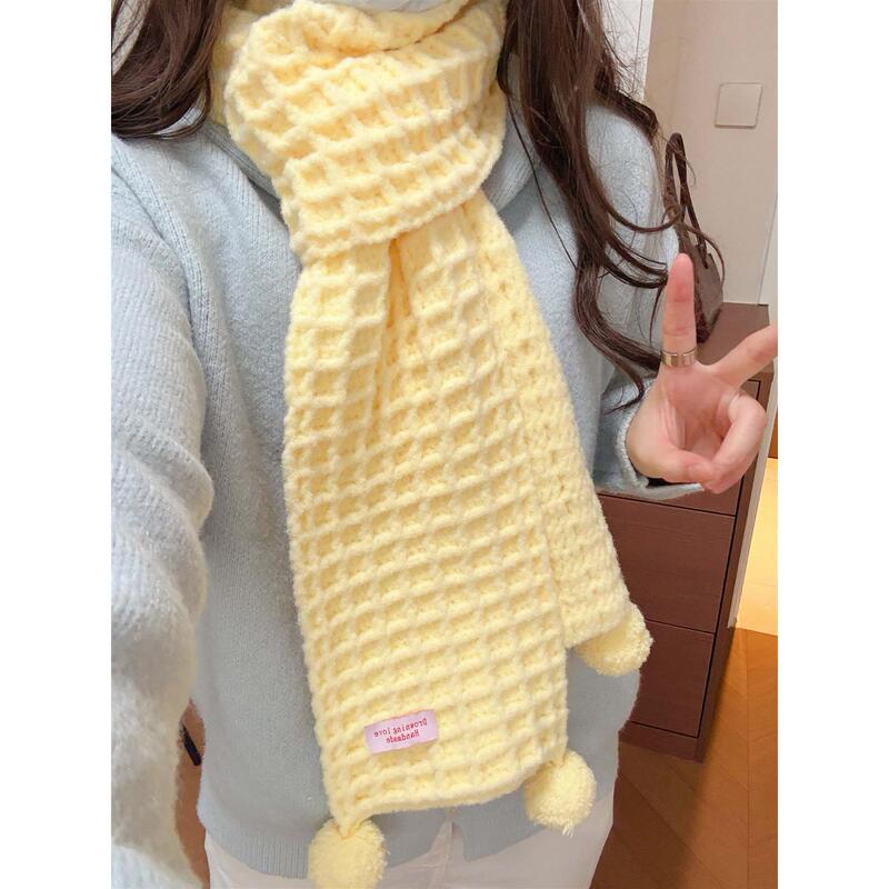 [Cloud Waffle] Scarf Handmade DIY Yarn Kit for Knitting a Neck Warmer, Gift for Best Friend or Girlfriend