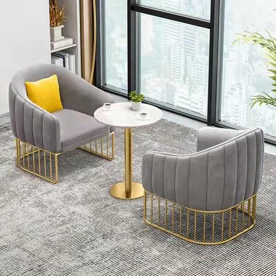 Nordic Light Luxury Sample HouseHospitality Display CenterReception Discussion Room Sofa Combination Hotel Membership Lounge Area Table and Chair Casual Tea