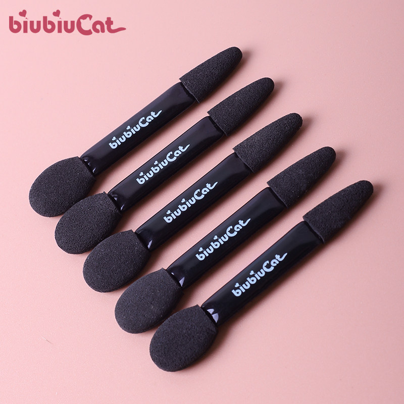 biubiucat Portable Brush Eye Shadow Brush Eye Makeup Tool Double Head Sponge Eye Shadow Rods 10 boxes