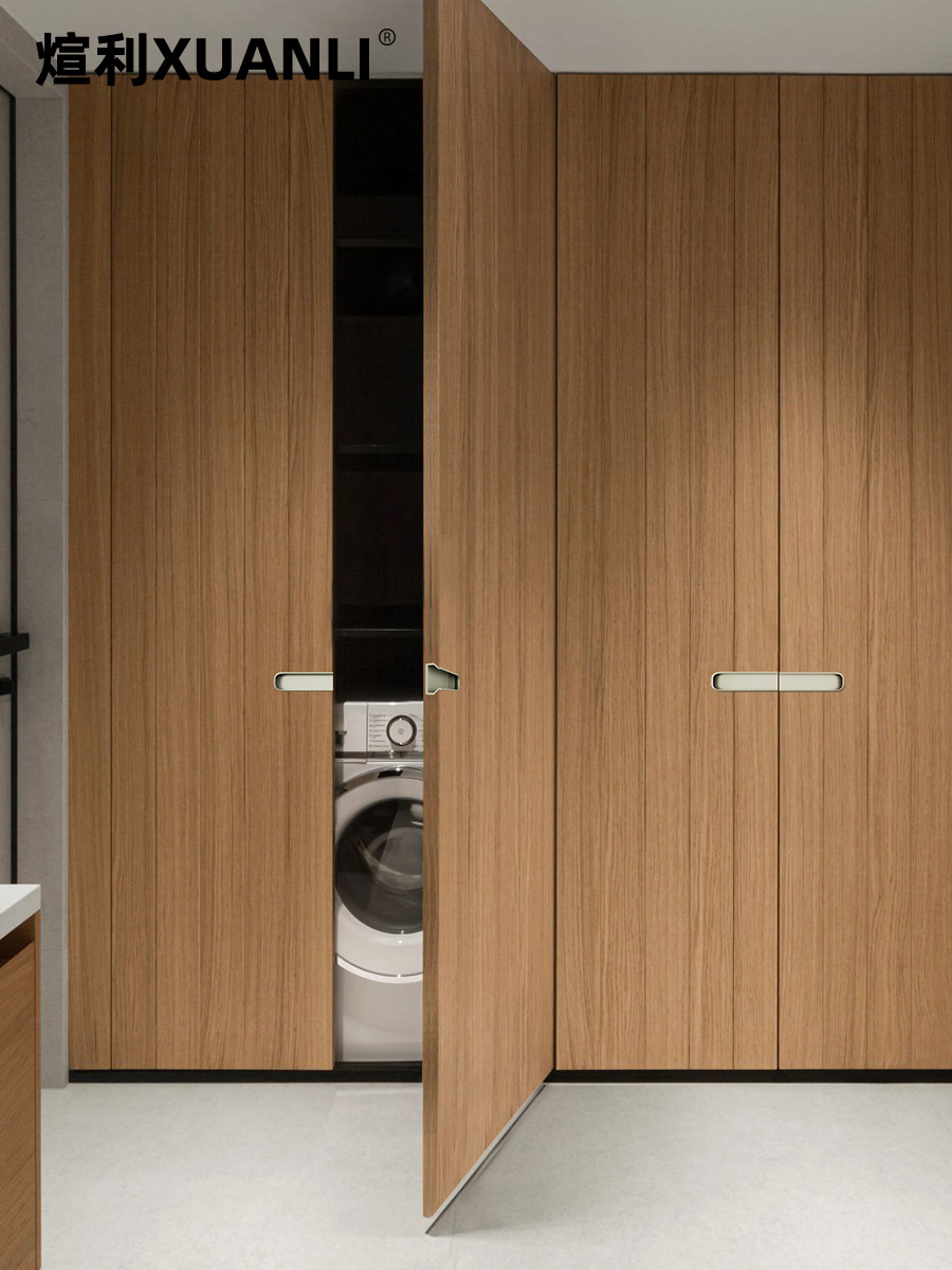 Xuanli Embedded Handle with Groove, Black Drawer Cabinet Wardrobe Door, Built-In Invisible Handle, One-Piece Molding