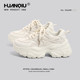 Universal thick-soled dad shoes for women 2024 new spring fashion street heightening shoes for women white casual sports shoes