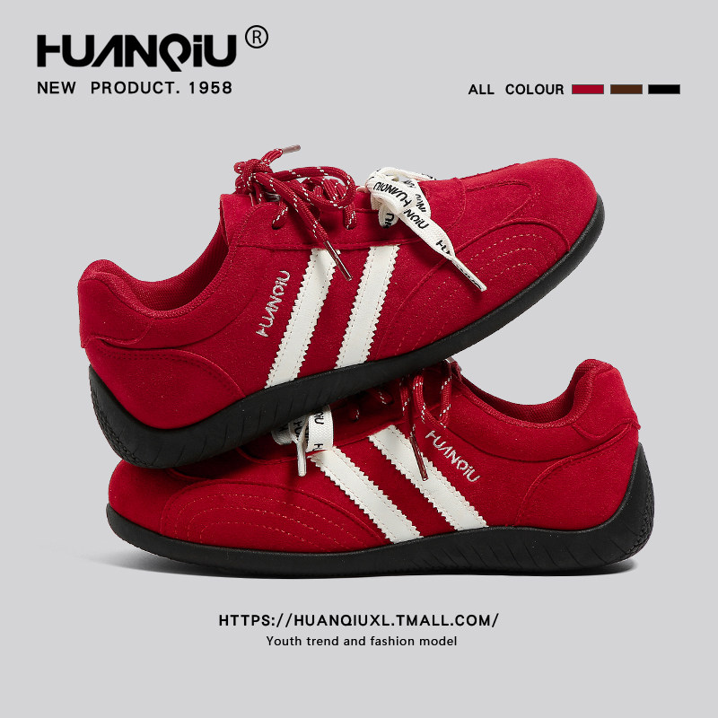 Universal retro moral training shoes for women 2026 new spring flat fashion casual sneakers soft sole sports racing shoes