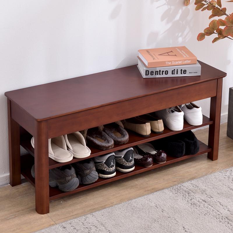 Full Solid Wood Changing Shoes Stool Nordic Home Entrance Doorway Can Sit Multilayer Containing Shoes Cabinet Entrance Door Closed Shoes Stool Shoe Rack