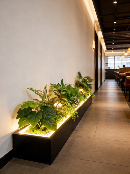 High-End Simulated Artificial Green Plants for Interior Decoration, Luxurious and Realistic Floor-Standing Plant Displays