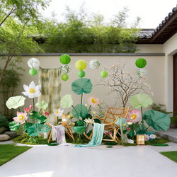 Artificial Flower Atmosphere Props for Outdoor Decoration, Fake Flower Scene Setup, Popular Photo Spot, Landscape Decoration, Lotus Ornaments