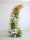Wedding forest floral scene layout ox horn arch wedding floor flower decoration simulated floral engagement layout