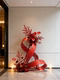 2026 New Year Indoor Decoration Red Artificial Flowers Bamboo Weaving Art Scene Indoor Front Desk Spring Festival Display Ornaments