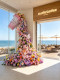 Artificial Flower Outdoor Scene Setup, Popular Tourist Attractions, Photo Spots for Influencers, Rose Waterfall Backdrop