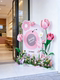 Artificial Flowers, Fake Flower Scene, Pink Tulips, Eternal Flower Bouquet, Atmosphere Arrangement, Shop Entrance Landscaping Decoration Ornaments