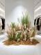 Artificial Reed Grass and Flower Arrangements for Summer Clothing Store Window Decorations and Scene Setup