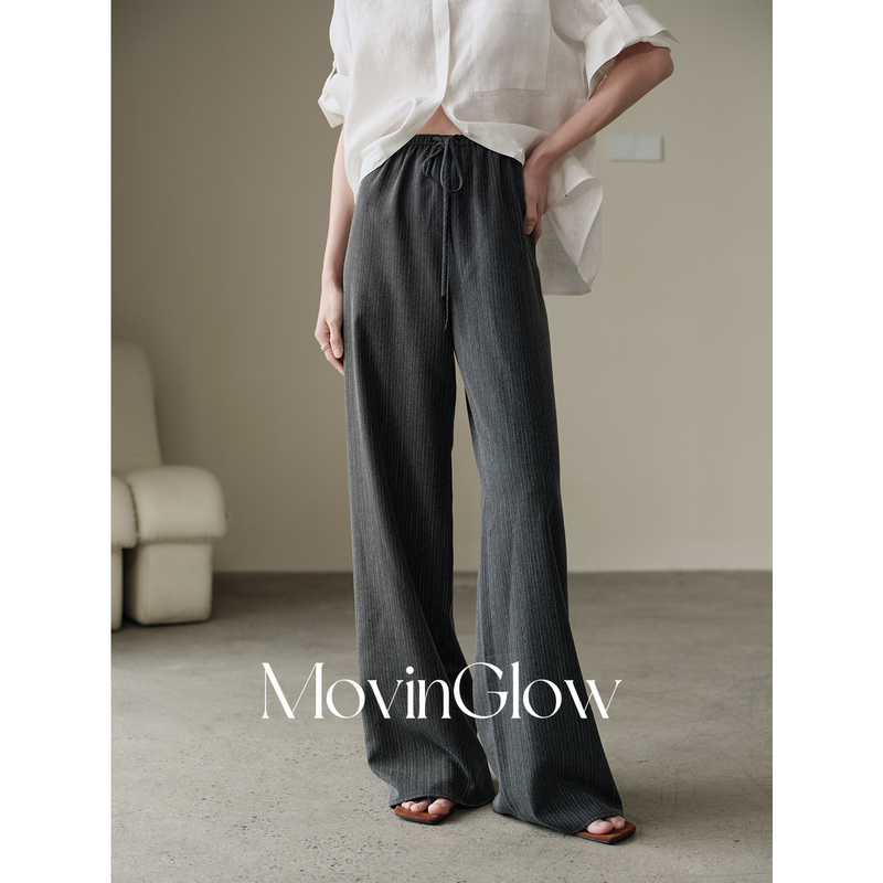 Movinglow｜Leg-Shaping Master, Heavy-Duty One-Piece Design, Easy to Care For, Minimalist Shadow Stripe Straight-Leg Pants