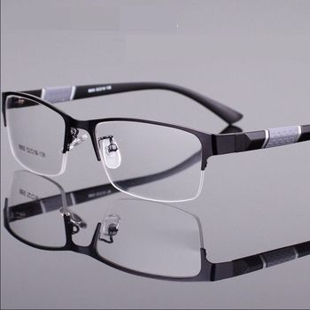 Only One Day of Loss, Men's Myopia Glasses 0-600 Degrees, Half-Frame Metal Glasses, Non-Prescription, Anti-Radiation, Anti-Blue Light, Anti-Fatigue