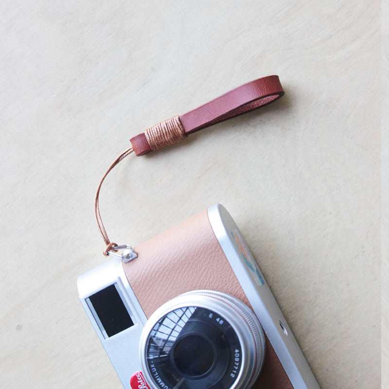 Tether rope 10mm camera ring handmade retro cow leather genuine leather for micro single eye camera Fuji Sony Lekanikon