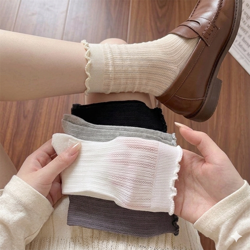 Mid-Calf Socks, Pure Cotton, Summer Mesh Long Socks, Thin, Odor-Resistant, Sweat-Absorbent, Breathable, Korean Style, Versatile, Slouch Socks, White Socks for Women Mid-Calf Socks, Pure Cotton, Summer Mesh Long Socks, Thin, Odor-Resistant, Sweat-Absorbent, Breathable, Korean Style, Versatile, Slouch Socks, White Socks for Women