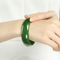 Xinjiang Hotan Jade Jasper Bracelet for Women Spinach Green Jade Bracelet for Mom Jade Bracelet for Girls to Look Younger