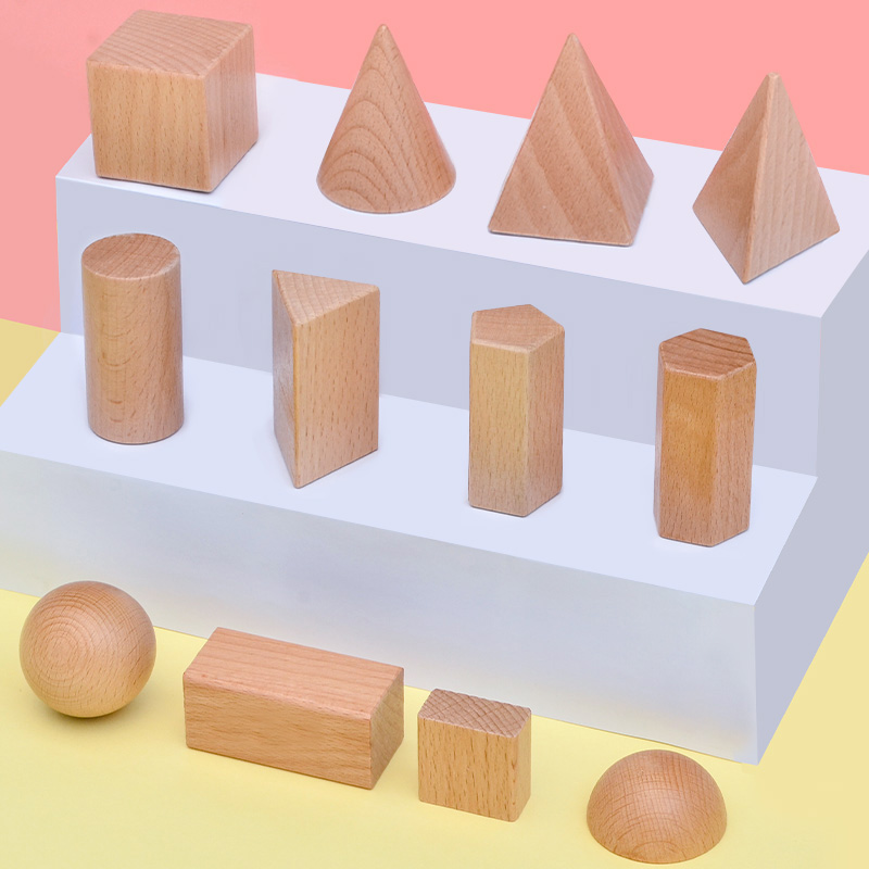 Three-dimensional geometric model mathematics teaching aids to understand the cylindrical triangular prism sphere geometric volume wooden primary school students