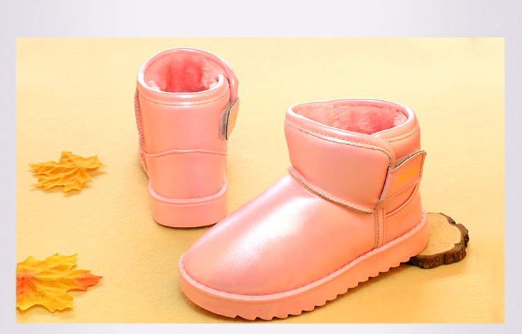 Bottines enfants en similicuir MEKALIA ronde coutures en cuir pour hiver - semelle plastique - Ref 1003278 Image 22