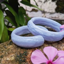 Jingjing gem Jie natural blue stone bracelet old mine original color water moisturizing hand-carved