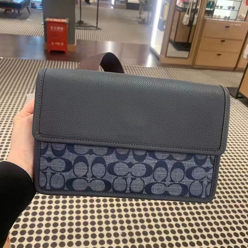 2022 new men's turner chambray flip messenger bag clutch bag envelope bag briefcase c8185