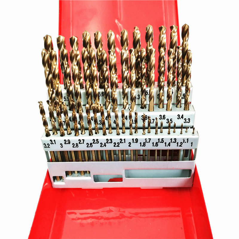 King Bully's stainless steel used suit drill bit plus hard cobalt with cobalt straight shank twist drill tip set 51 1-6 1-6 6-10-Taobao