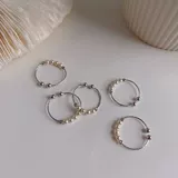 Небольшое дизайнерское кольцо из жемчуга, браслет с одной бусиной, серебро 925 пробы, на указательный палец, простой и элегантный дизайн