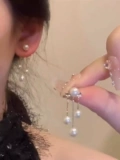 Брендовые серьги из жемчуга, серебро 925 пробы, французский стиль, коллекция 2023, легкий роскошный стиль, изысканный стиль