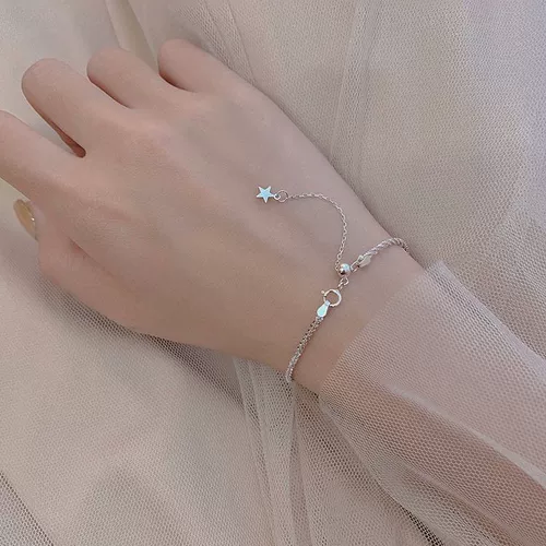 Брендовый небольшой дизайнерский серебряный браслет, женский браслет, серебро 925 пробы, серебро 925 пробы, простой и элегантный дизайн, городской стиль