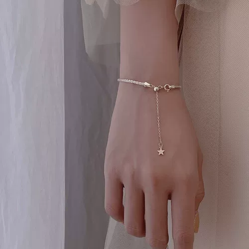 Брендовый небольшой дизайнерский серебряный браслет, женский браслет, серебро 925 пробы, серебро 925 пробы, простой и элегантный дизайн, городской стиль