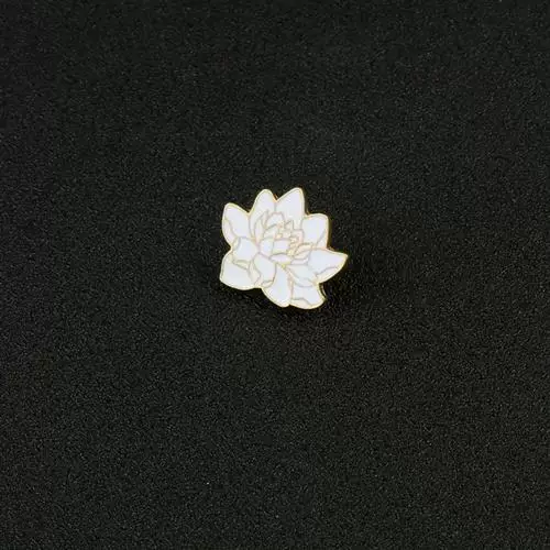 [Buddhism White Lotus Flower Enamel Pin Floral Plant Brooches]