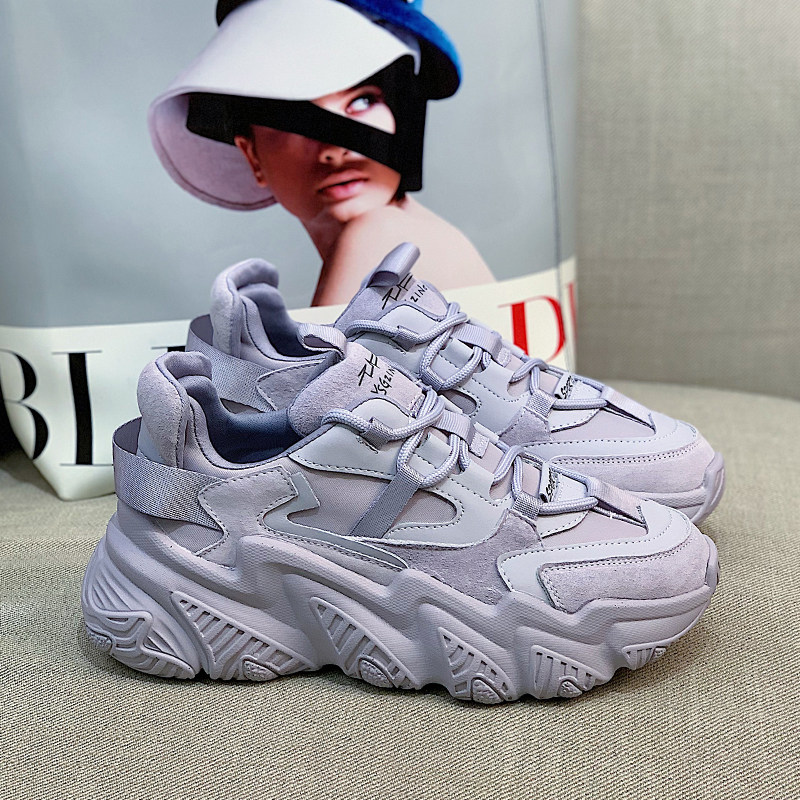 Goddess Unique Temperament Trendy Versatile ~ New Net Red Leather Heightening Platform Shoes Daddy Shoes