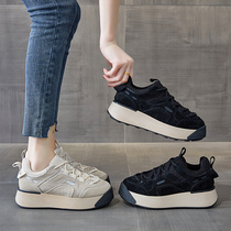 Goddess is thin on the feet ~ thick-bottomed muffin leather retro all-match old style new light casual oblique