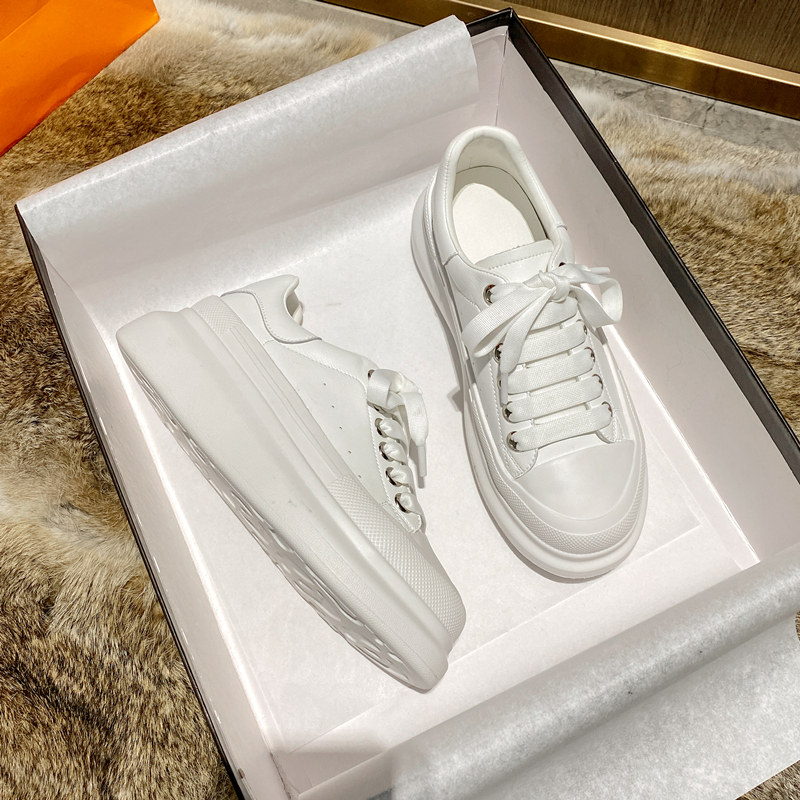 Goddess daily wear ~ leather white shoes breathable heightening sports casual shoes muffin thick bottom insole