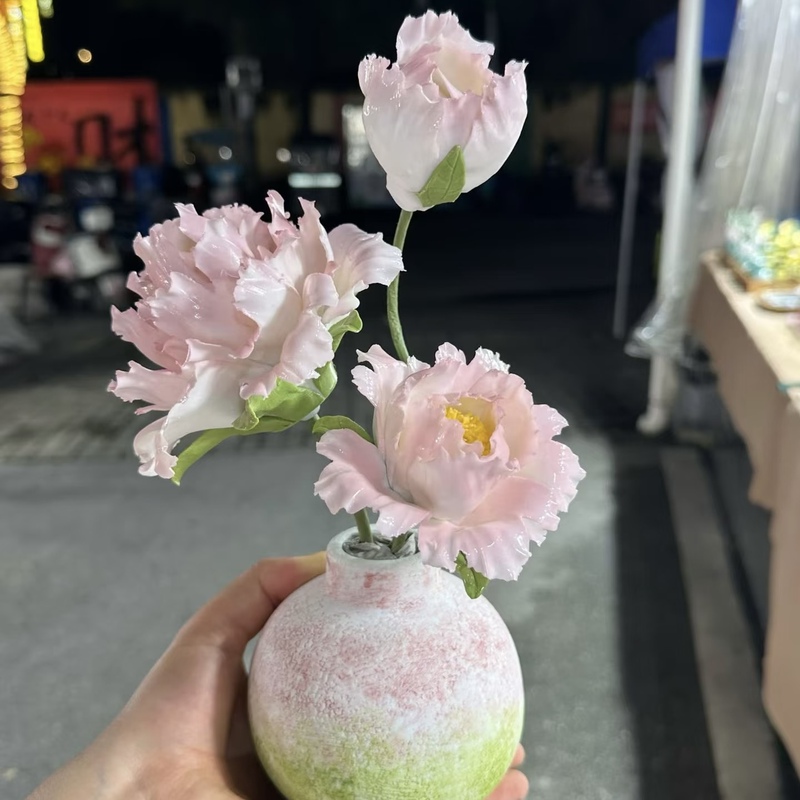 Jingdezhen Peony Flower Ceramic Handmade Artificial Flower Arrangement Home Decoration Decoration Whole Bouquet of Eternal Flowers for Flower Arrangement Jingdezhen Peony Flower Ceramic Handmade Artificial Flower Arrangement Home Decoration Decoration Whole Bouquet of Eternal Flowers for Flower Arrangement