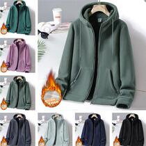 Polar fleece fleece coral fleece jacket for women and men autumn and winter warm plus velvet thick reversible jacket liner