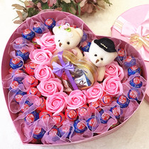 99 real knowledge lollipop super heart-shaped gift box snack bouquet for girlfriend creative Tanabata Valentine's Day gift