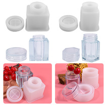 Sealed Jar Resin Mold Storage Bottle Silicone Mold Lid DIY C