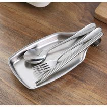 Stainless Steel Spoon Rest Holder Lid Metal Stand Pot Shelf