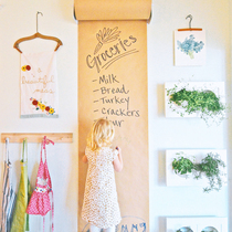 ins net red Wrought iron wall hanging cowhide roll paper Coffee bar shop handwritten signboard Childrens wall painting paper