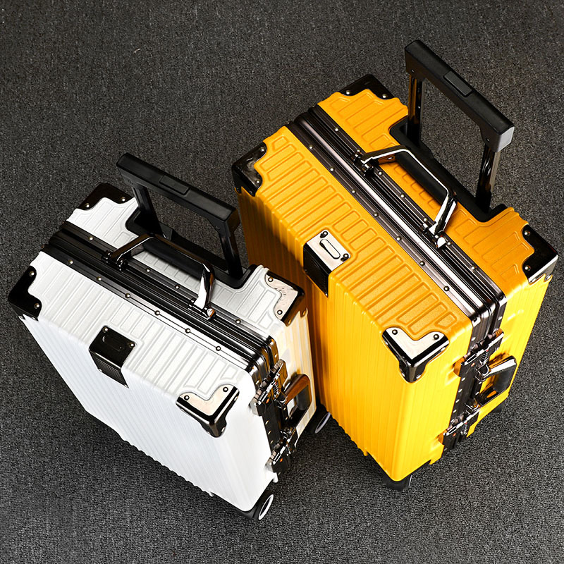 Yellow Suitcase with Wheels for Men and Women, Large Capacity, 24-Inch Universal Wheels, Aluminum Frame, Password Lock, Durable and Sturdy, Thickened Yellow Suitcase with Wheels for Men and Women, Large Capacity, 24-Inch Universal Wheels, Aluminum Frame, Password Lock, Durable and Sturdy, Thickened