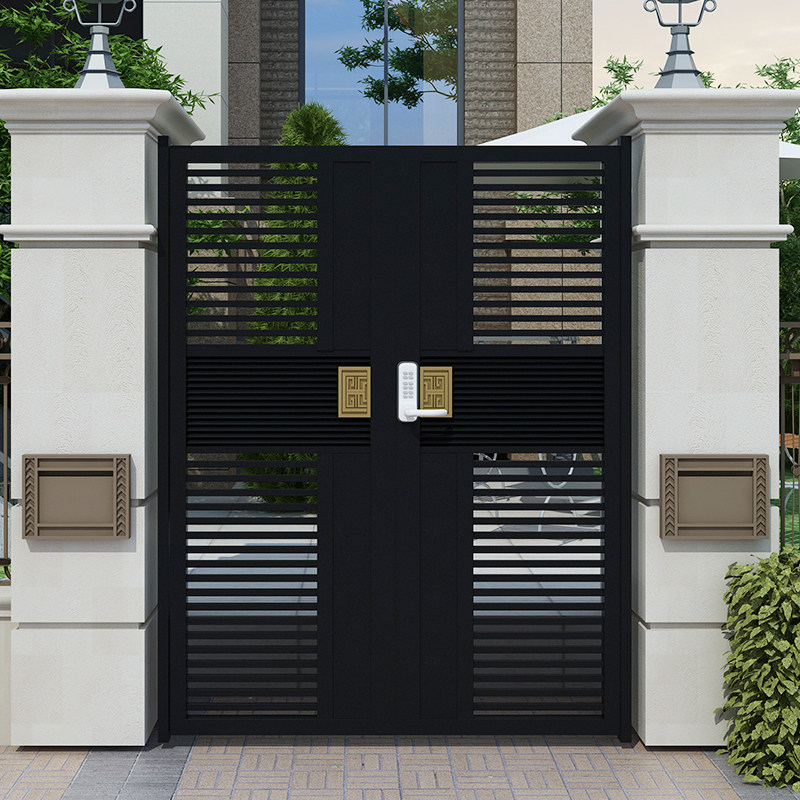 Stainless steel villa louver courtyard door garden door country side-opening door entry single and double account opening wrought iron gate customization