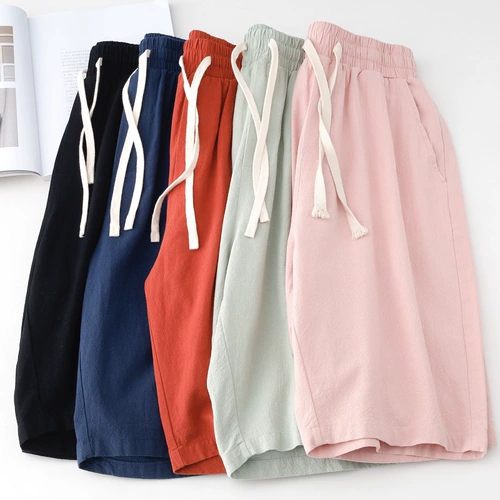 Японские штаны для отдыха, шорты для влюбленных, на шнурках, оверсайз