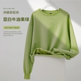 Комфортный флисовый бархатный утепленный свитшот, оверсайз