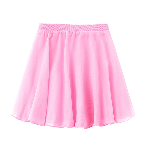 Юбка на девочку, розовая шифоновая спортивная одежда, танцующая мини-юбка