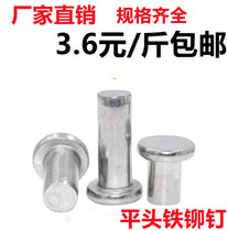 Flat head iron rivet hand beating flat head rivet galvanized wool nail M3M4M5M6M8 flat head knockout iron rivet