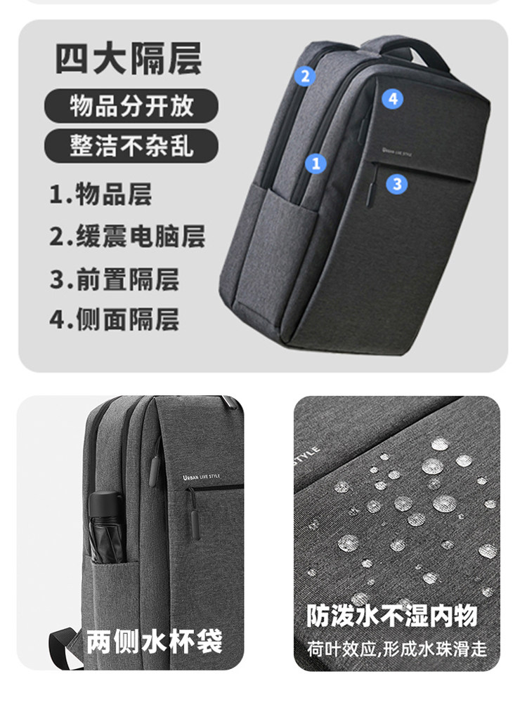 Bzbc Backpack Business Large-Capacity Travel Bag Men's Commuter Computer Backpack Junior High School and High School College Student Bag