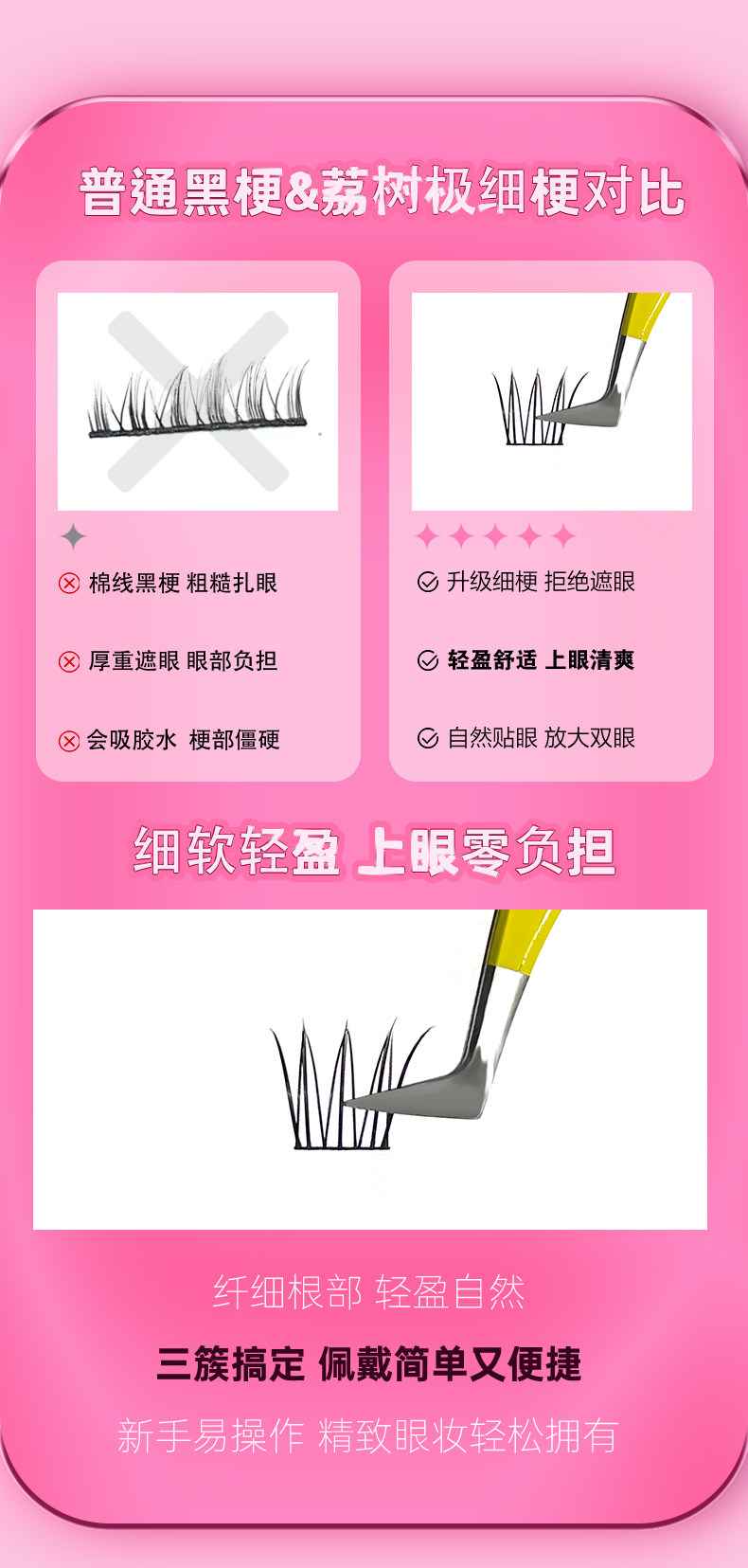 【中國直郵】荔樹 韓式睫毛女團愛豆假睫毛 甜酷rapper