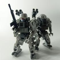 China building blocks original moc manned power exoskeleton individual soldier mecha armor military assembly toy armed