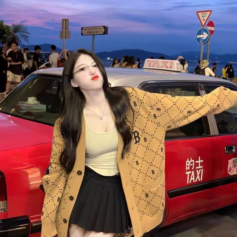 2025 Spring/Summer New Korean Style Vintage Knit Cardigan Jacket Unisex Loose Casual Versatile Top